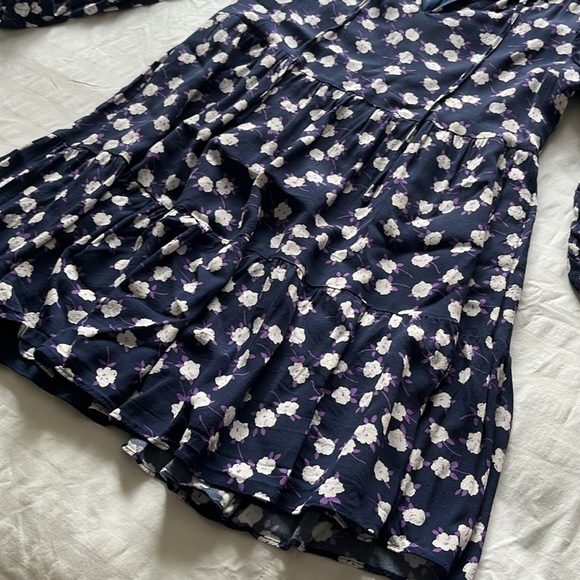 J. Crew Tie Neck Tiered Dress in Scattered Peony - Picture 5 of 11